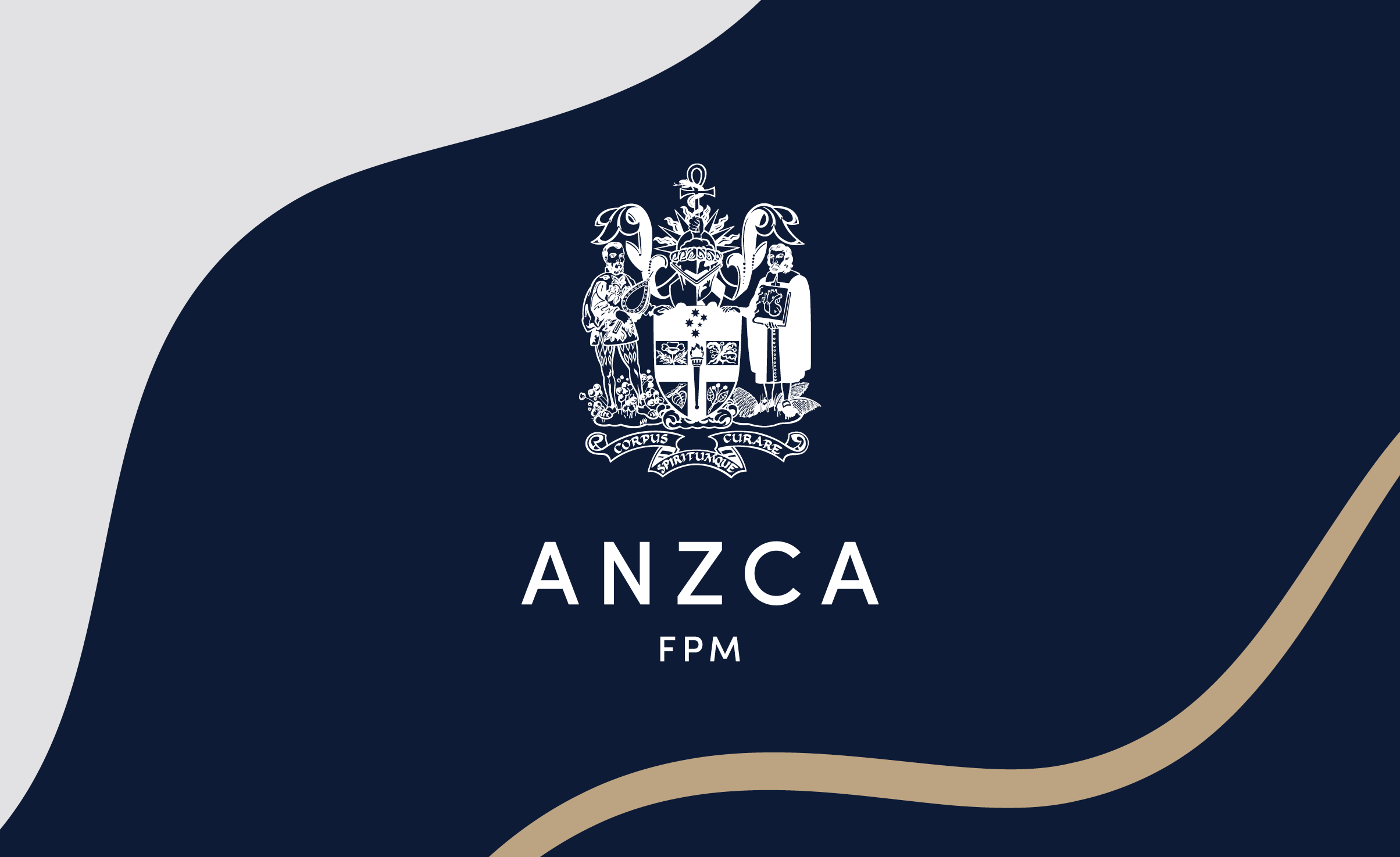 ANZCA logo on navy, grey and gold background