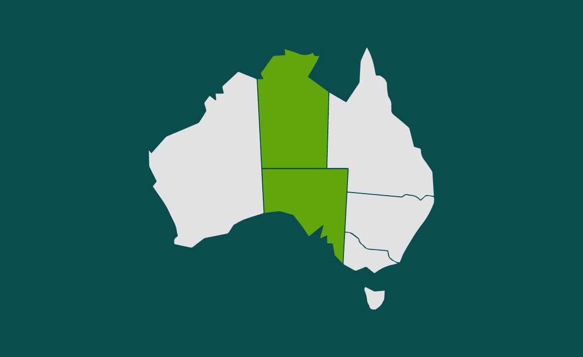 Graphic image of south australia and northern territory