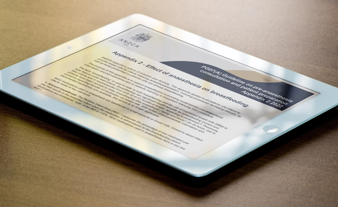 Professional document on a tablet screen